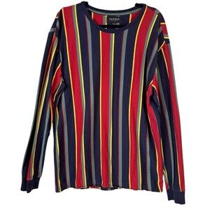 PacSun T Shirt Men's Large Long Sleeve Crew‎ Neck Multicolor Striped Casual